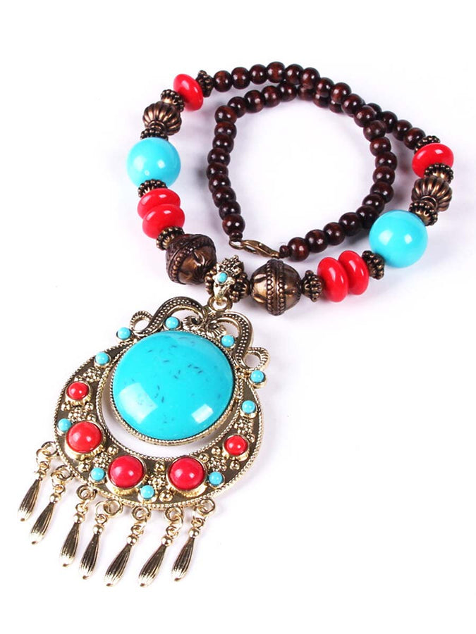 Collier Bohémien en Perles de Riz Tressées