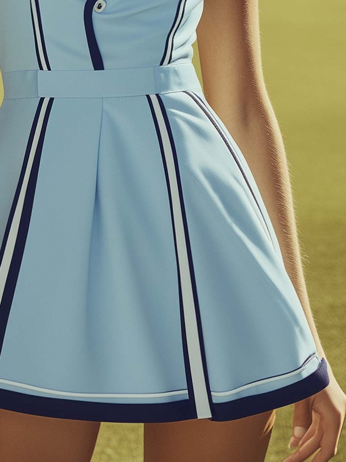 Robe Mini Tennis Élégante à Col V - Expédition Rapide en 24 Heures
