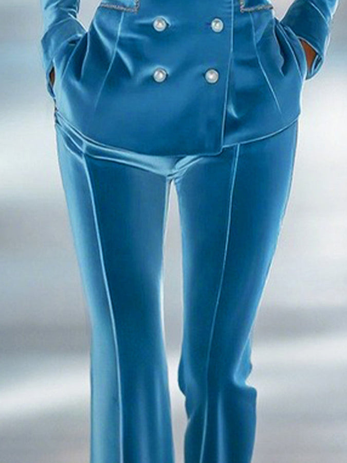 Chic Pantalons Évasés en Velours Décontractés et Confortables