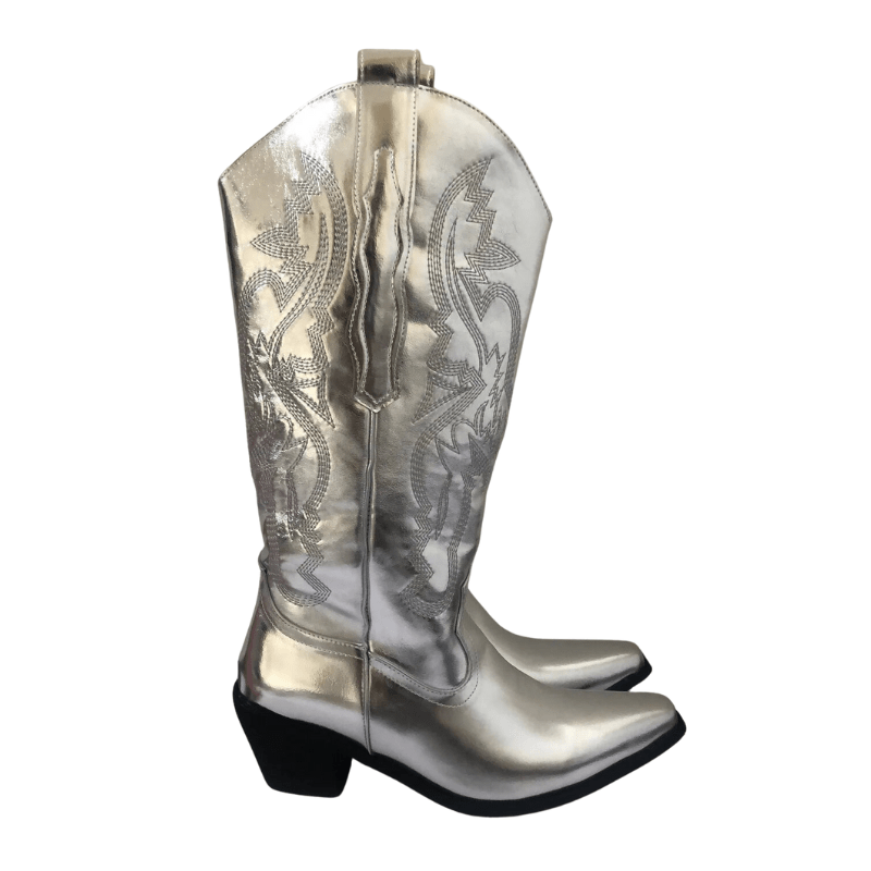 Silver Cowboy Boots