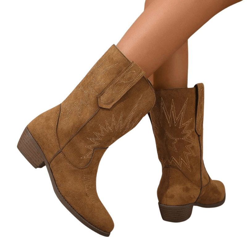 Élégantes Bottes Western pour Femme en Brun