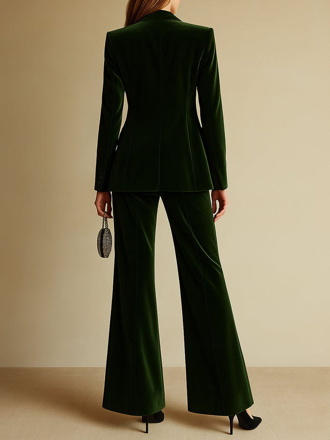 Veste Vintage en Velours Vert Éclatant