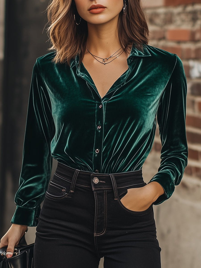 【Livraison en 24h】Chemise Décontractée en Velours Rétro – Élégance Polyvalente