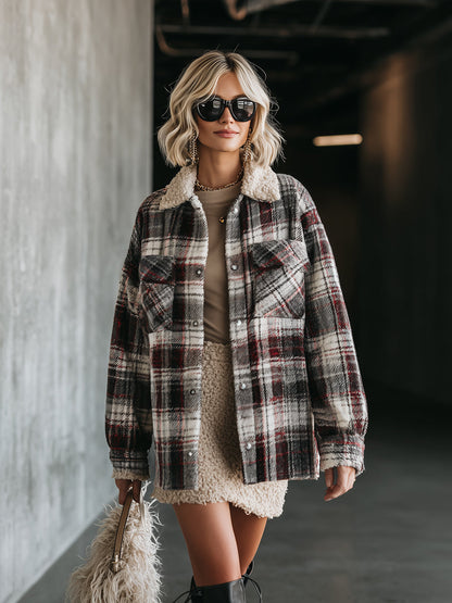 Veste en Laine à Carreaux Élégante - Chic et Haut de Gamme