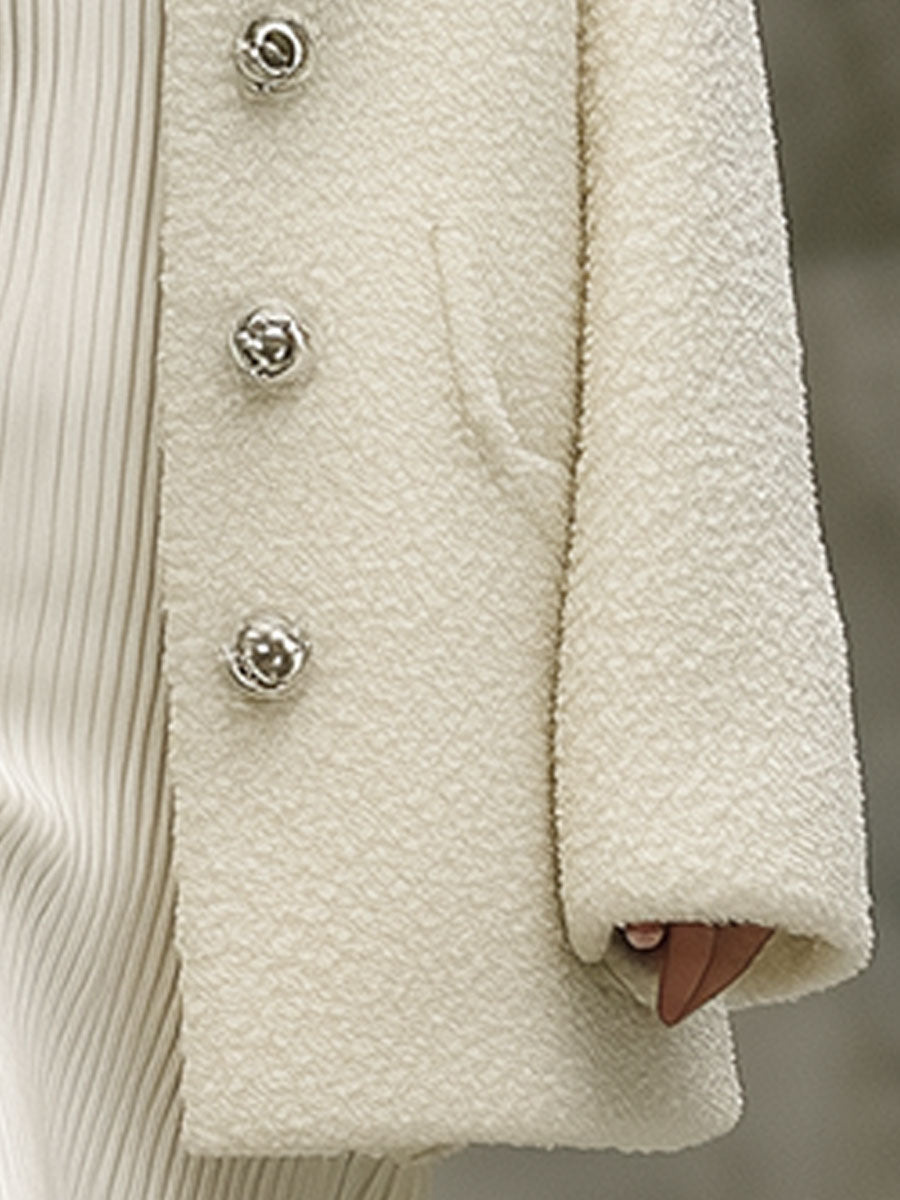 Veste en polaire blanche au style rétro tendance