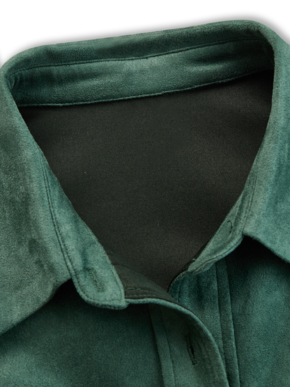 Chemise Bohème en Suède avec Col Frangé - Expédition Rapide en 24 Heures!