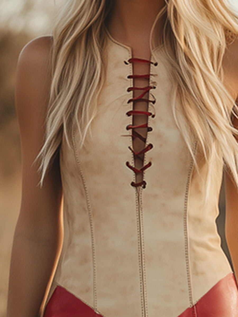 Robe Mini Sans Manches Élégante à Franges Contrastées - Livraison en 24 Heures!