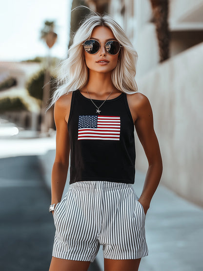 【Livraison en 24 heures】Ensemble Casual : Haut Imprimé & Shorts Rayés