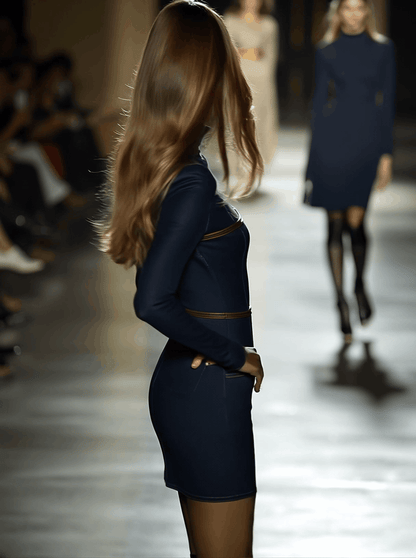 Robe Mini en Denim Bleu : Élégance Rétro Artistique