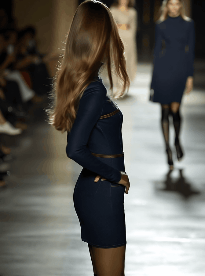 Robe Mini en Denim Bleu : Élégance Rétro Artistique