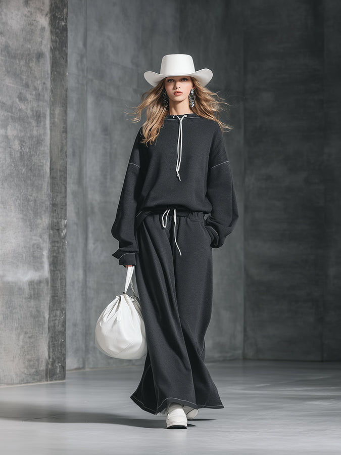 Ensemble Sportif : Sweatshirt à Col Rond et Pantalon Large