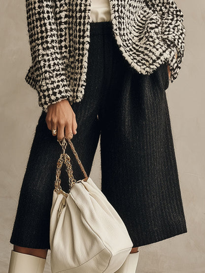 Ensemble Chic : Veste en Tweed Oversize et Pantalons Larges