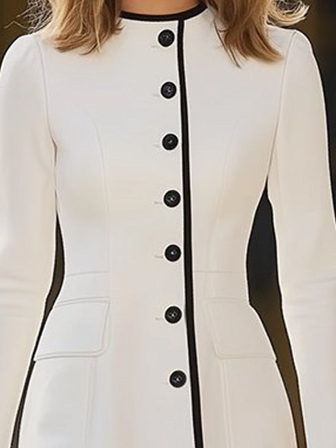 Robe Luxe à Col Rond - Expédition Rapide en 24 Heures