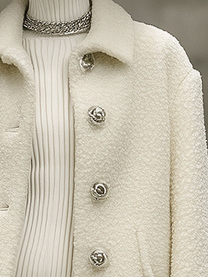 Veste Polaire Rétro Blanche