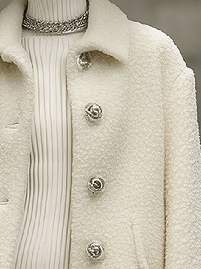 Veste Polaire Rétro Blanche