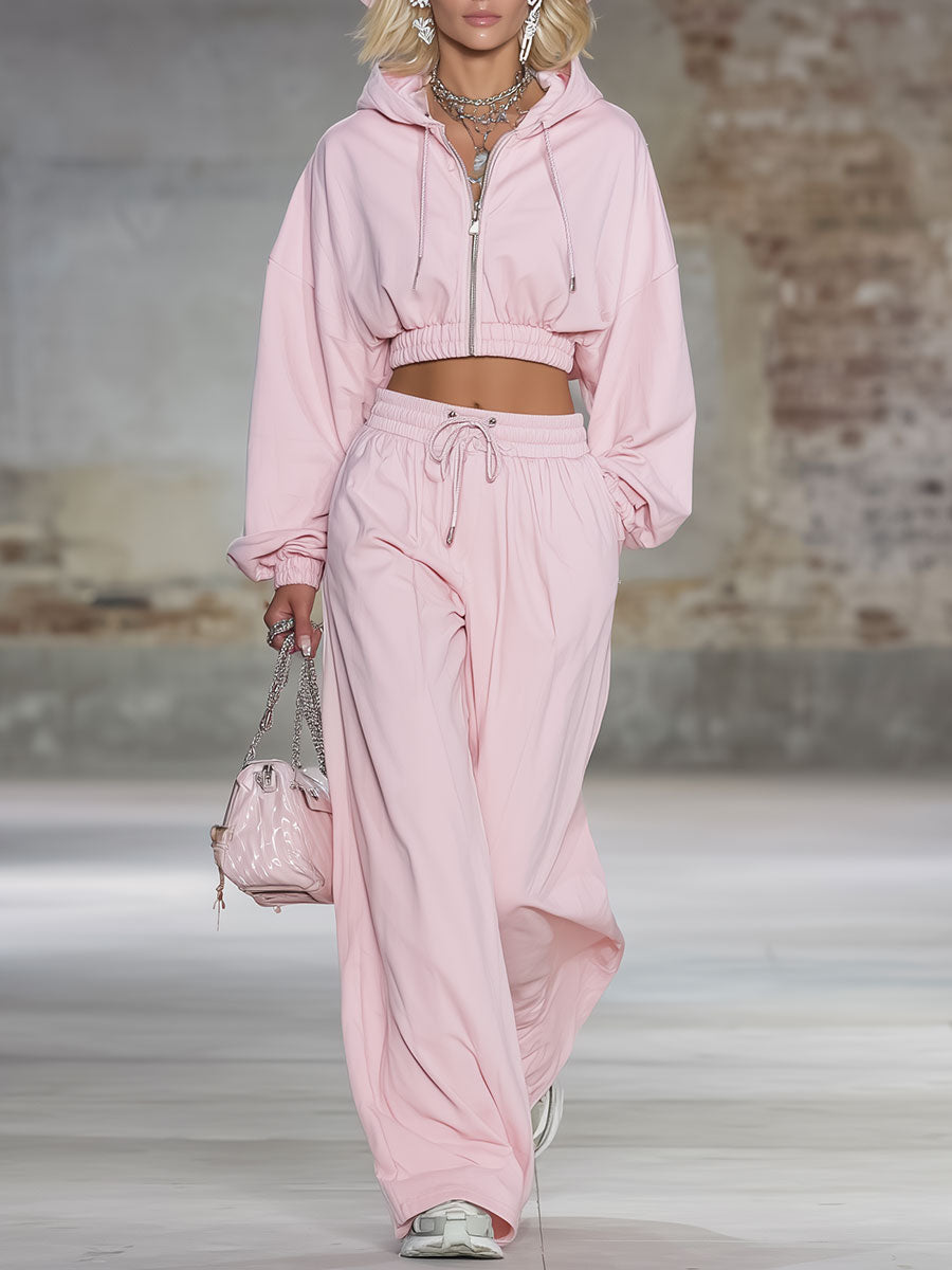 Ensemble Sportif Oversize Rose : Élégance et Confort à la Mode