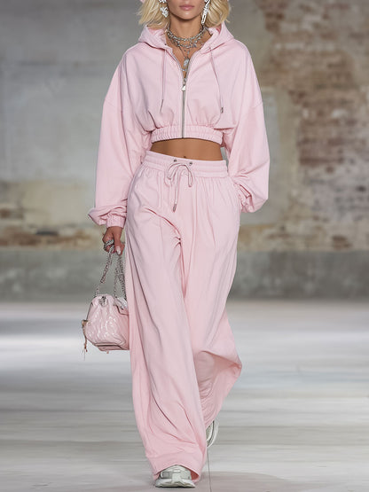 Ensemble Sportif Oversize Rose : Élégance et Confort à la Mode