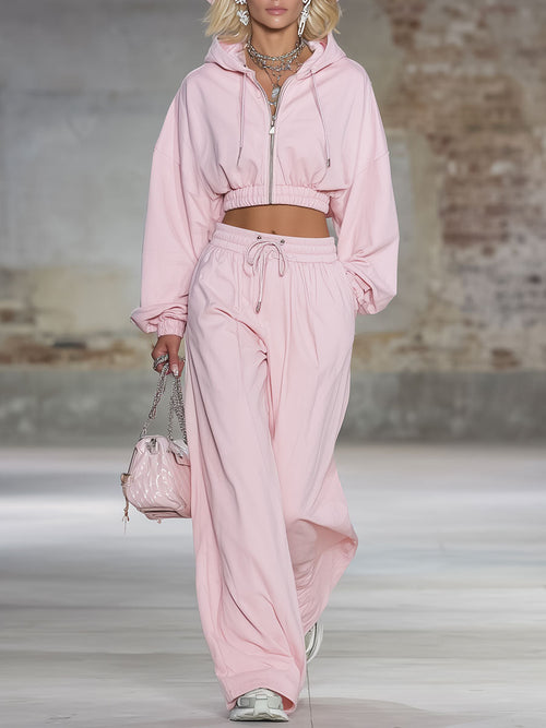 Ensemble Sportif Oversize Rose : Élégance et Confort à la Mode