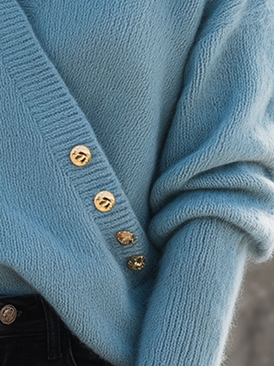 Chic et Sobre : Pull en Tricot Bleu