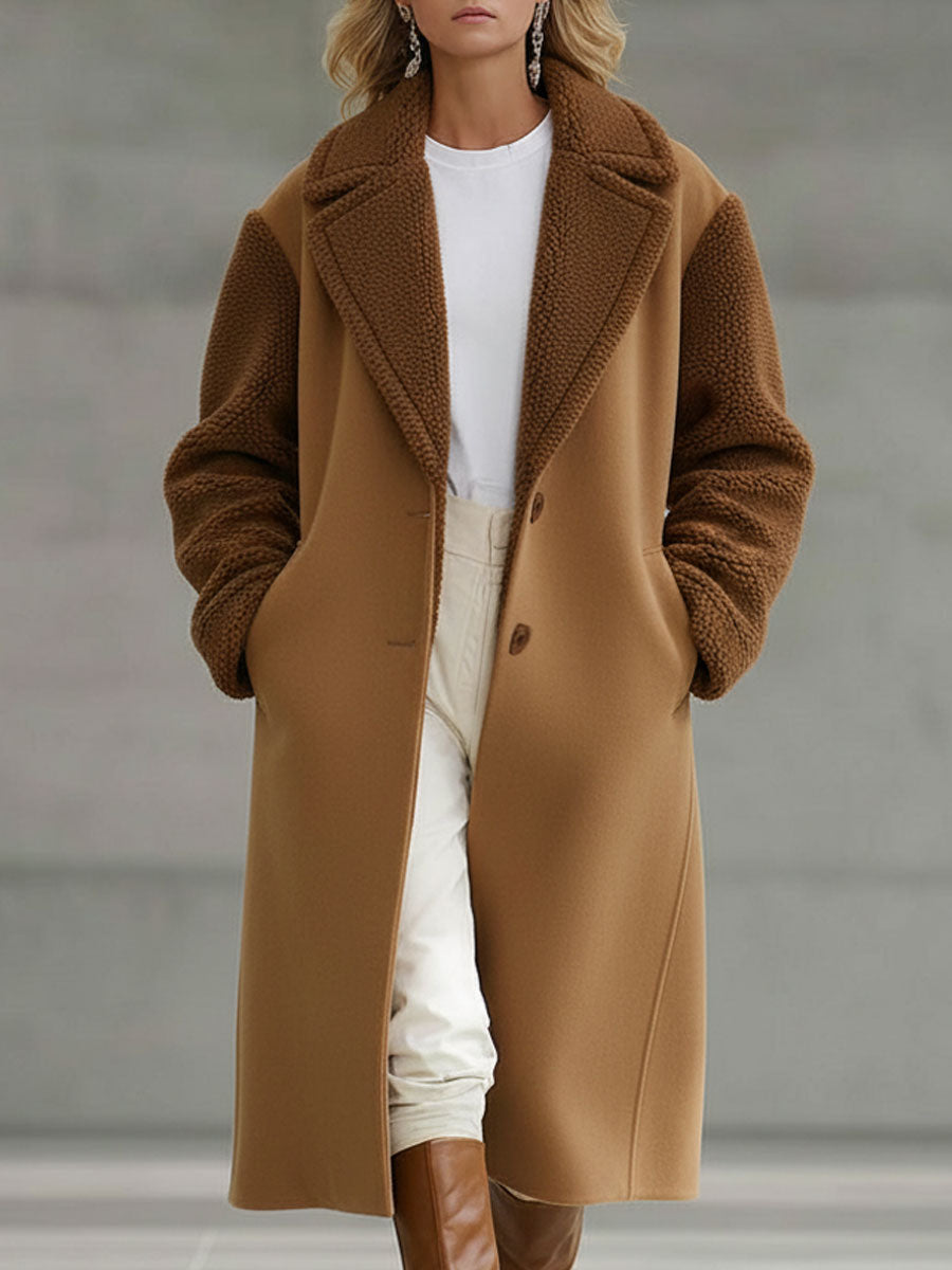 Veste en polaire marron kaki au style rétro décontracté