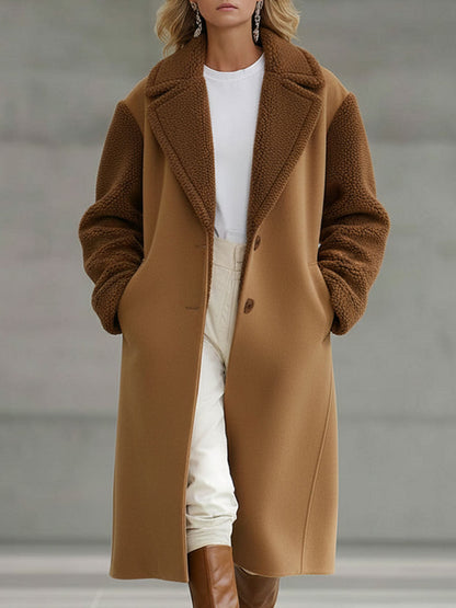 Veste en polaire marron kaki au style rétro décontracté