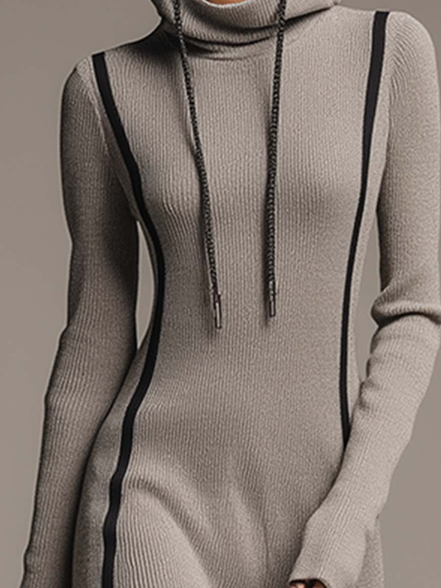 Robe Maxi Sport Grise à Capuche - Style Décontracté et Confortable