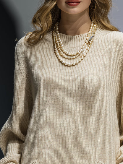 Robe Romantique Kaki Clair à Volants en Tricot Mini