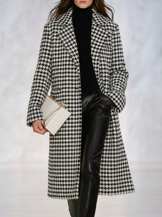 Veste à carreaux noir et blanc avec double poche