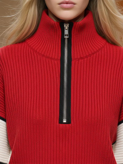 Ensemble Sportif Rétro : Haut et Pantalon Tricot à Couleurs Contrastées