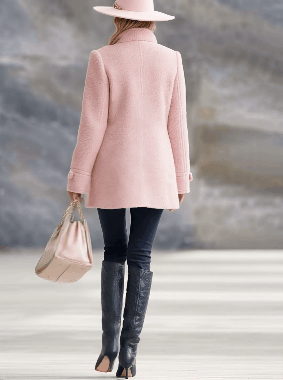 Veste Vintage en Polaire Rose avec Capuche - Style Décontracté