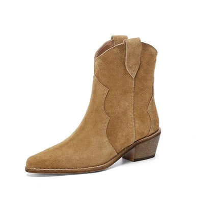 Femme en Daim: Bottes Cowboy Élégantes