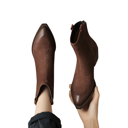 Chic Bottes Cowboy Femme en Teinte Marron