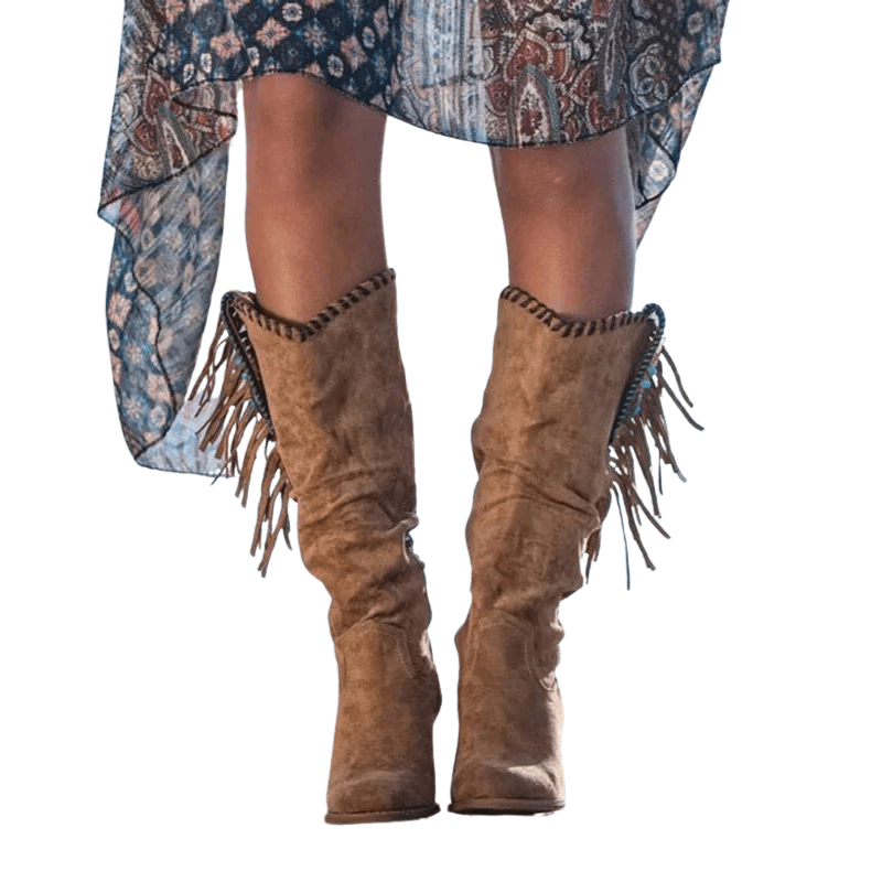 Chic Bottes Cowboy en Cuir Marron