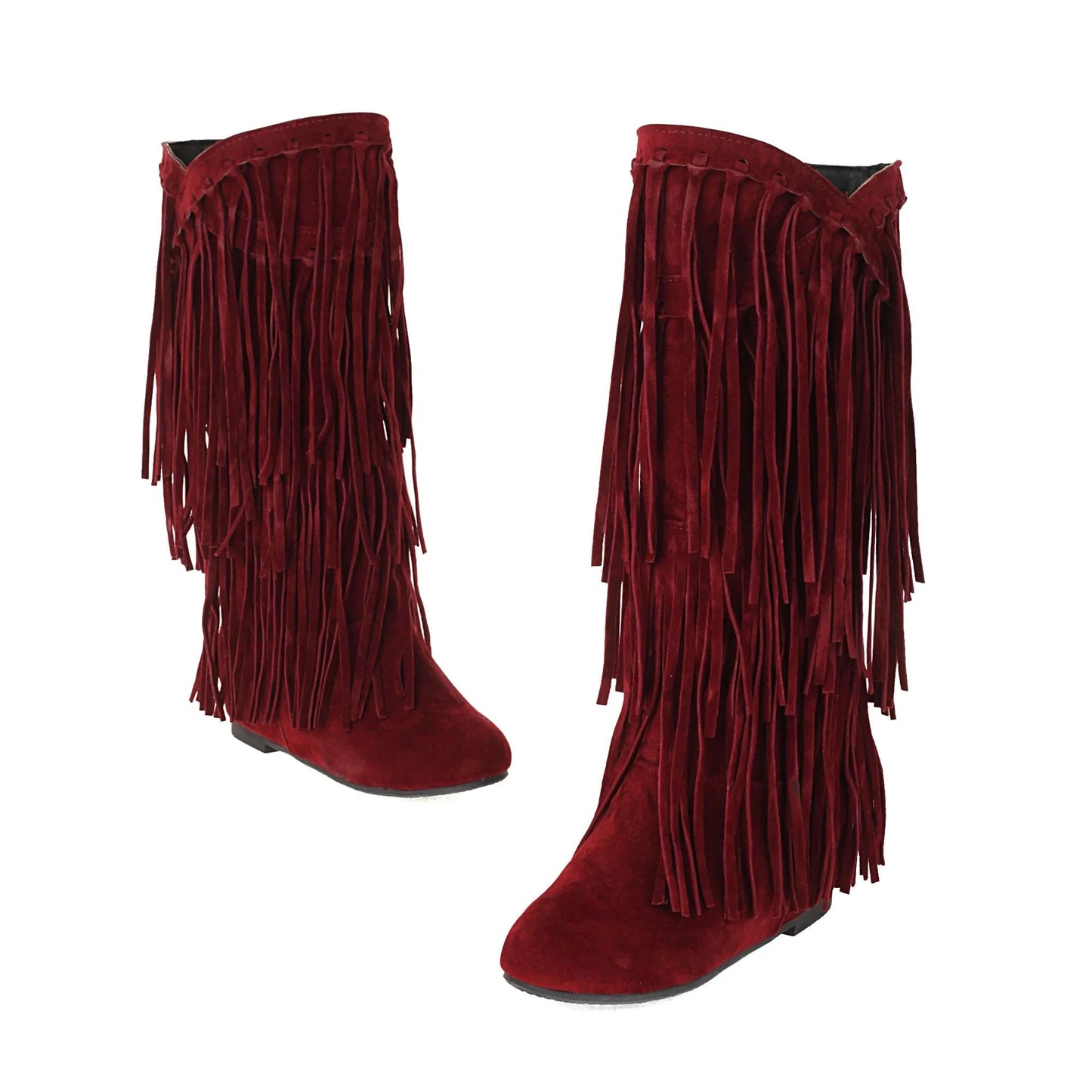 Chic Bordeaux Western Boots