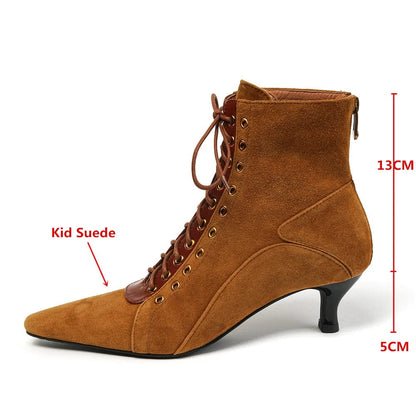 Suede Cowboy Ankle Boots