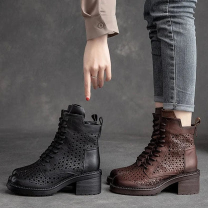 Western-Style Ankle Boots with Heels