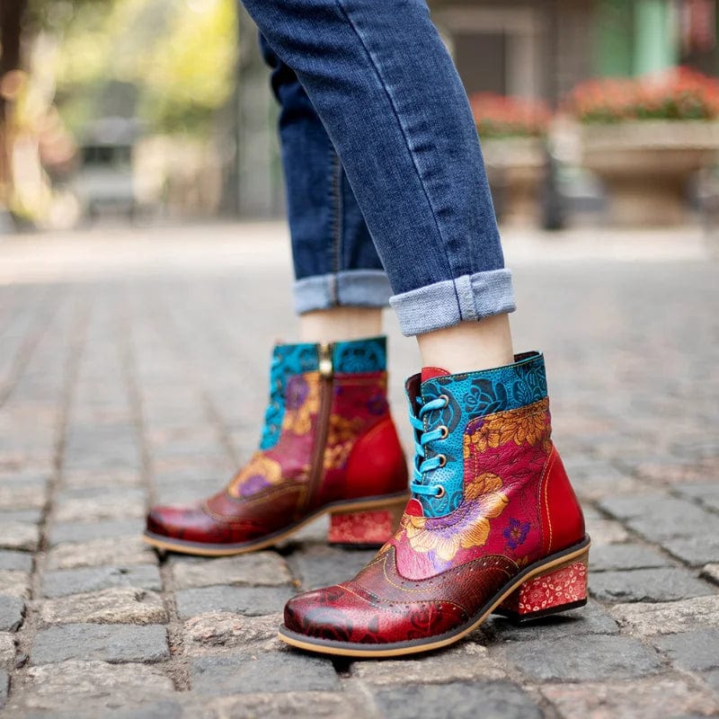 Women's Leather Western Ankle Boots