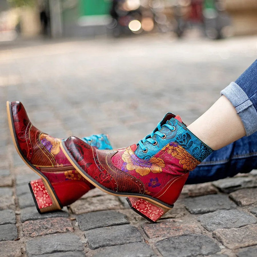 Women's Leather Western Ankle Boots