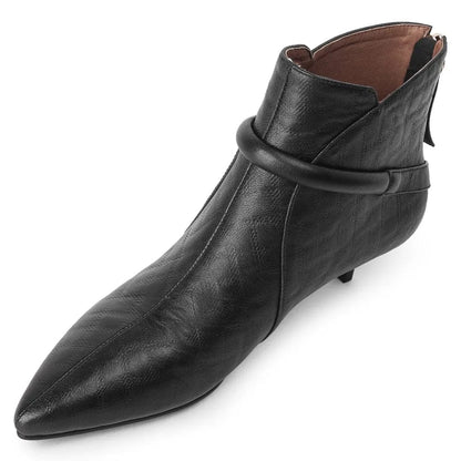 Chic Noir Western Ankle Boots for Women