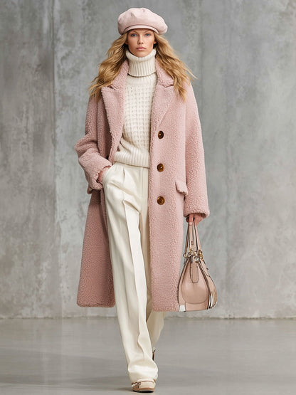 Veste Polaire Boutonnée à Imprimé Léopard Rose Vintage