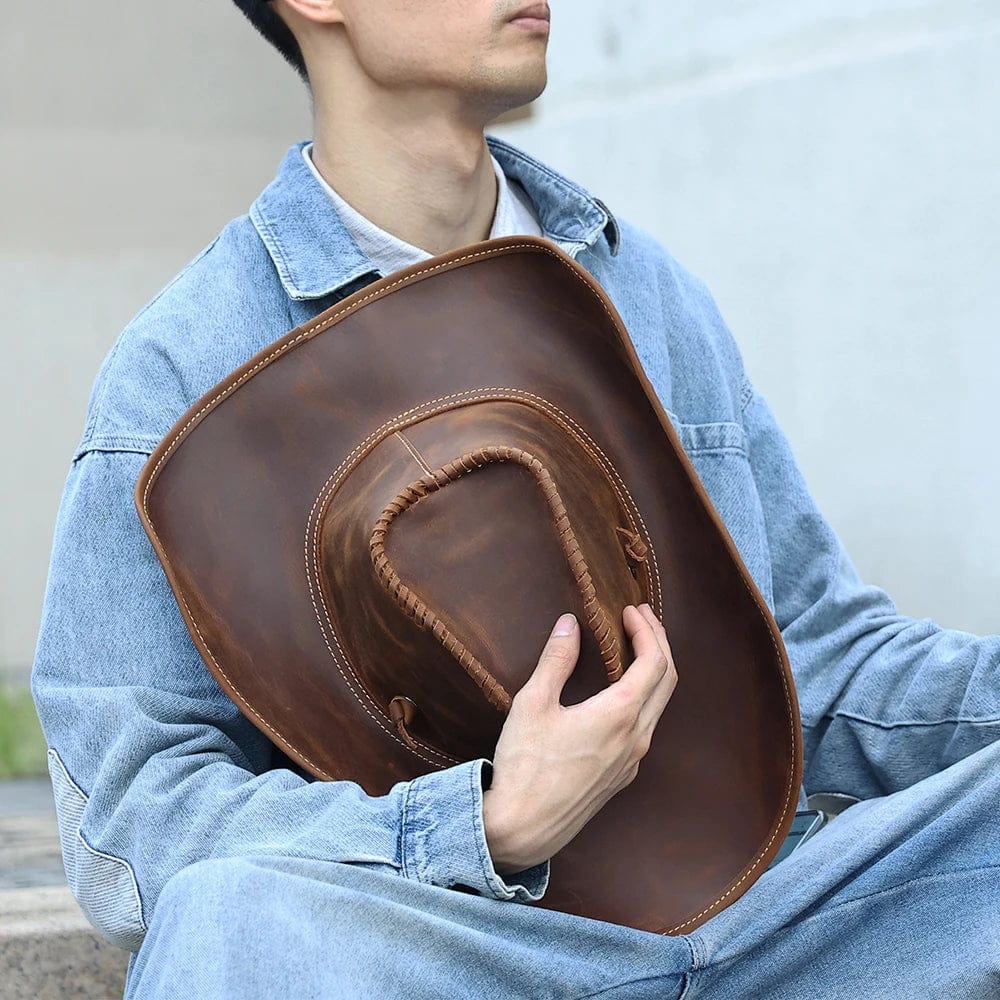Authentic Leather Cowboy Hat