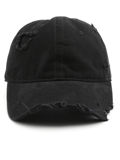 Casquette en coton décontractée à la mode avec effet déchiré