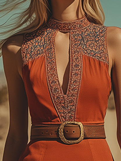 Robe Mini Sans Manches à Franges et Découpes - Chic Rétro, Expédition en 24 Heures