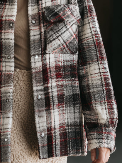 Veste en Laine à Carreaux Élégante