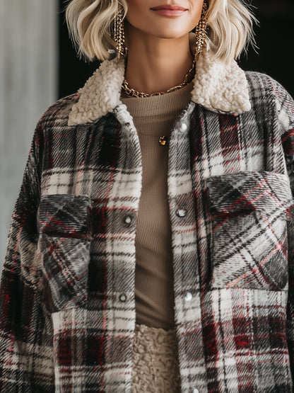 Veste en Laine à Carreaux Élégante - Chic et Haut de Gamme