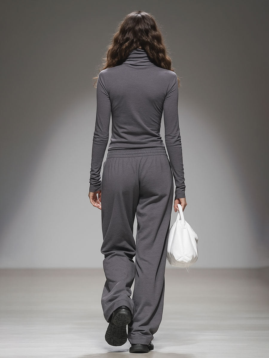 Ensemble Décontracté : T-shirt à Manches Longues et Pantalon Ample
