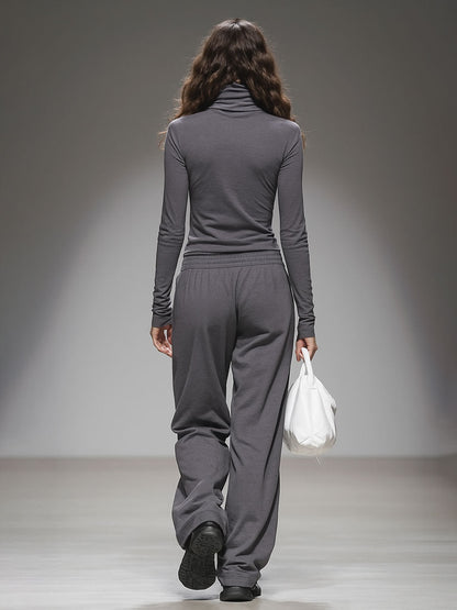 Ensemble Décontracté : T-shirt à Manches Longues et Pantalon Ample