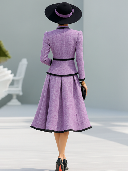 Ensemble Élégant en Tweed Bicolore
