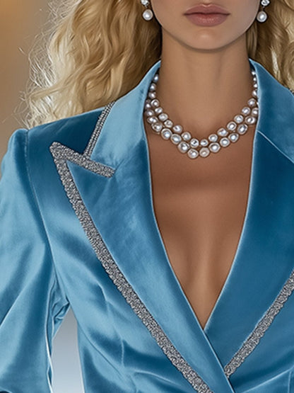 Veste en Velours Rétro Décontractée avec Poches - Style Ample et Élégant