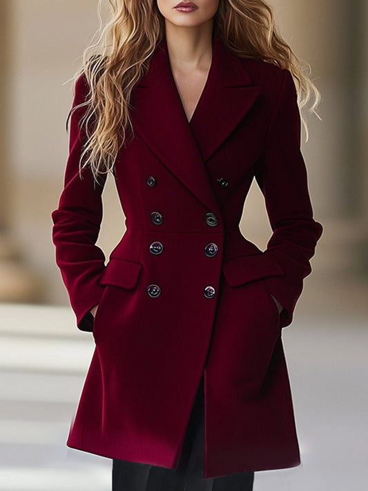 Livraison Rapide en 24h : Manteau Élégant en Laine de Luxe à Taille Haute